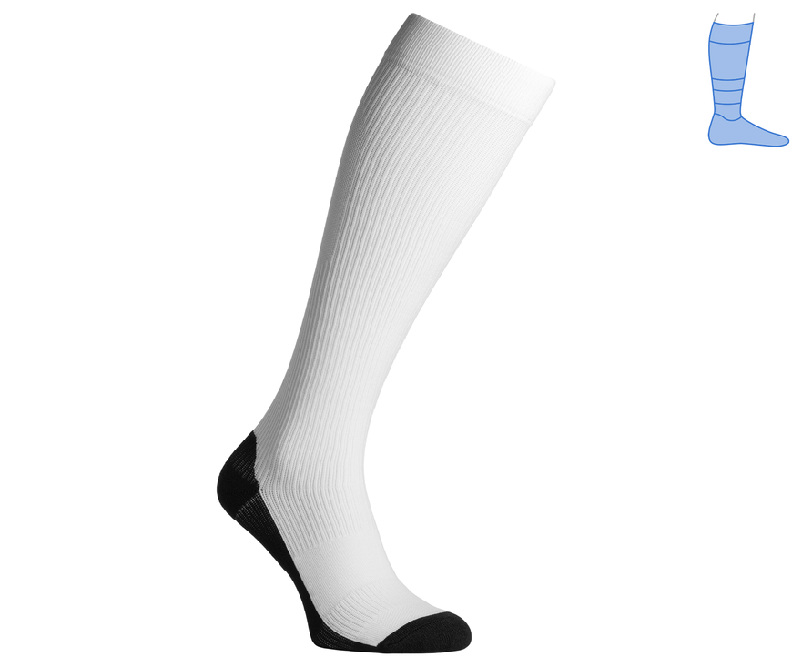 Compression protective summer knee socks "LongDry+" black and white M 40-43 7322420 фото