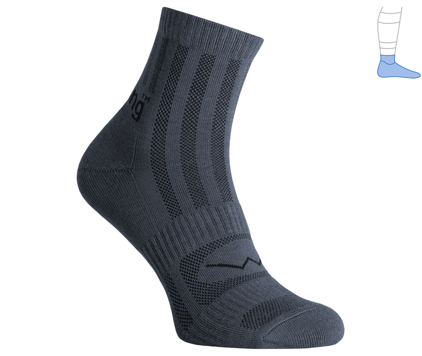 Трекінгові шкарпетки захисні літні "ShortLight" темно-сірі M 40-43 3311416 фото