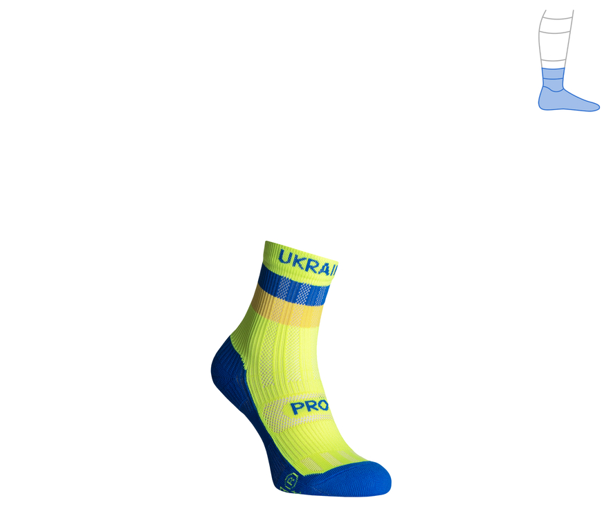 Protective summer compression socks "ShortDry Ultra" blue & light green M 40-43 3322462 фото