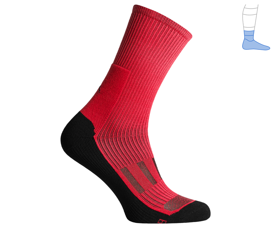 Компресійні шкарпетки захисні демісезонні "MidDry+" чорно-червоні M 40-43 4222431 фото