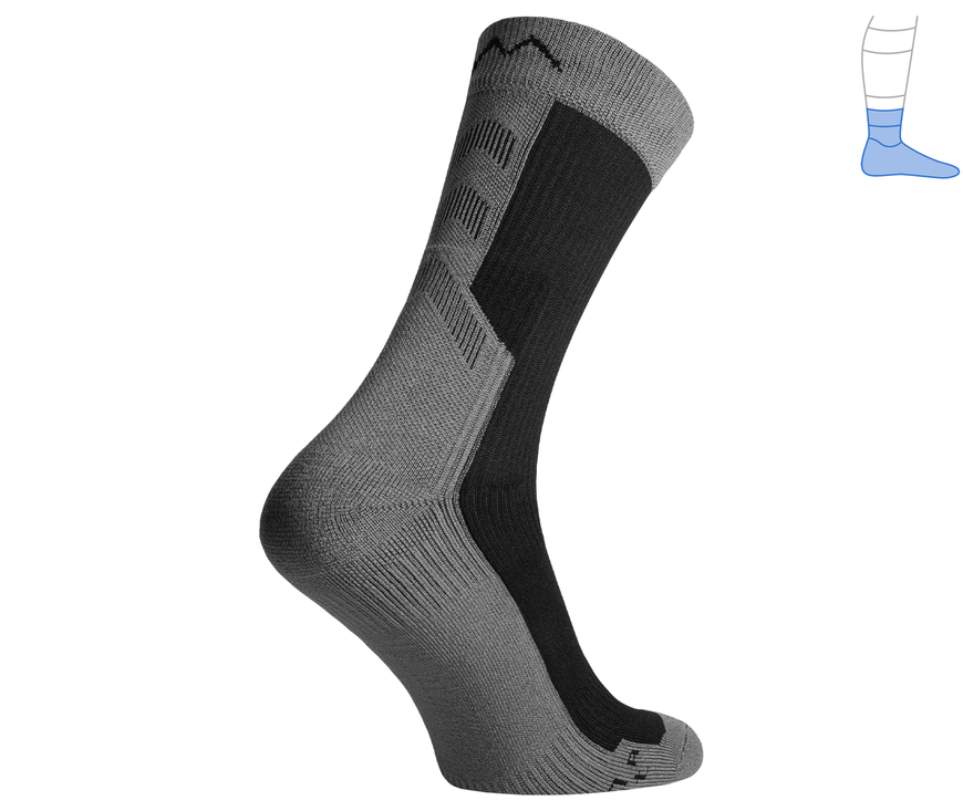 Demi-season protective compression socks "MidDry+" gray & black M 40-43 4222423 фото