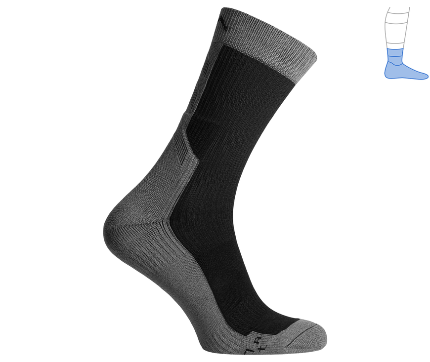 Компресійні шкарпетки захисні демісезонні "MidDry+" сіро-чорні M 40-43 4222423 фото