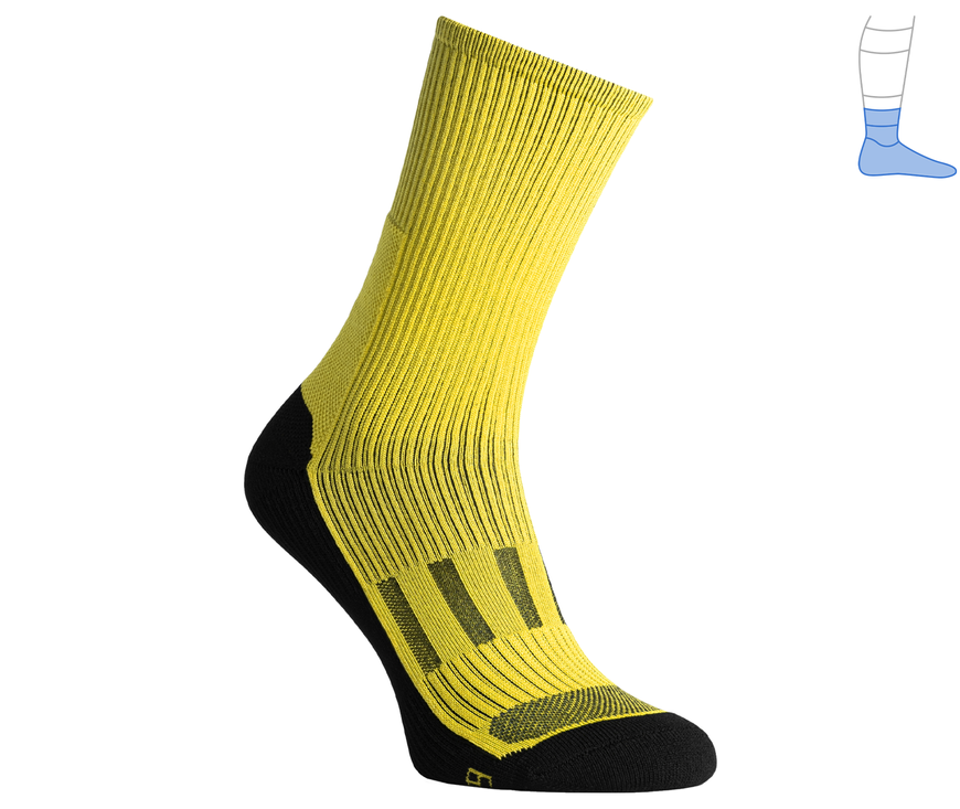 Компресійні шкарпетки захисні демісезонні "MidDry+" чорно-жовті S 36-39 4222352 фото