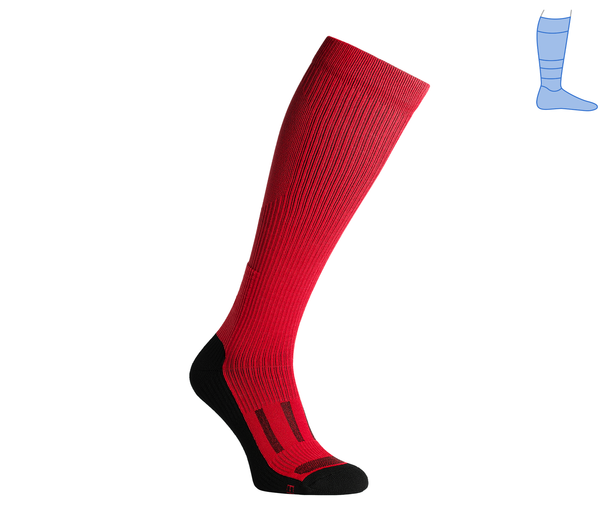 Compression protective knee socks "LongDry" demi-season black & red M 40-43 7222431 фото