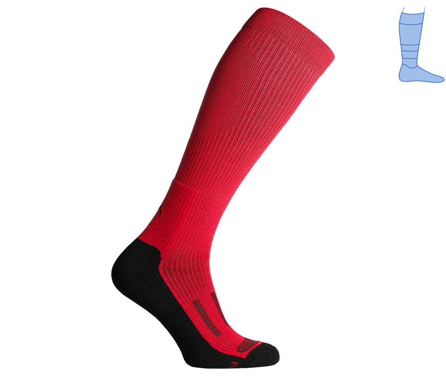 Compression protective knee socks "LongDry" demi-season black & red M 40-43 7222431 фото