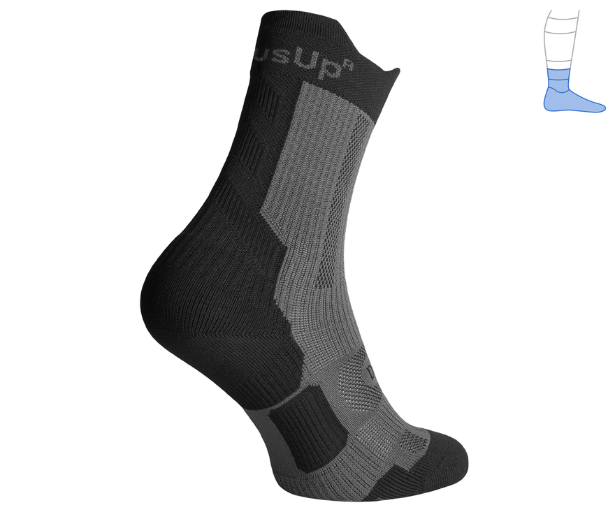 Protective summer compression socks "ShortDry PRO" black & gray M 40-43 3322423 фото