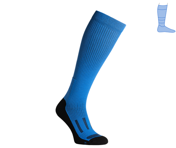Compression protective knee socks "LongDry" demi-season black & blue L 44-47 7222584 фото