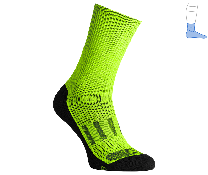 Demi-season protective compression socks "MidDry+" black & light green S 36-39 4222362 фото