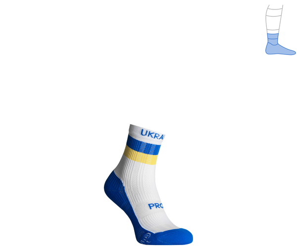 Protective summer compression socks "ShortDry Ultra" blue & white M 40-43 3322492 фото