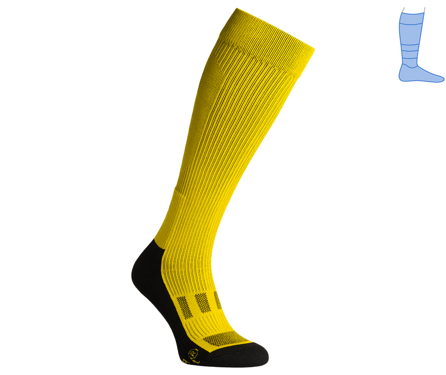 Compression protective knee socks "LongDry" demi-season black & yellow S 33-39 7222352 фото