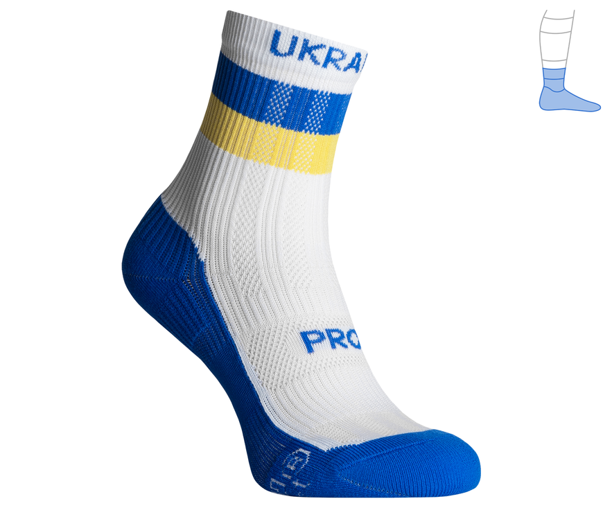 Компресійні шкарпетки захисні літні "ShortDry Ultra" синьо-білі M 40-43 3322492 фото