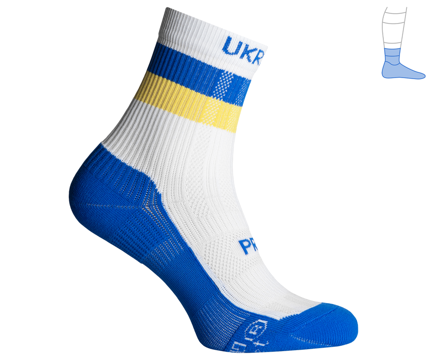 Protective summer compression socks "ShortDry Ultra" blue & white M 40-43 3322492 фото