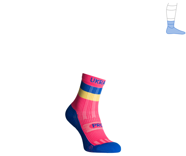 Компресійні шкарпетки захисні літні "ShortDry Ultra254" синьо-рожеві S 36-39 3322394 фото
