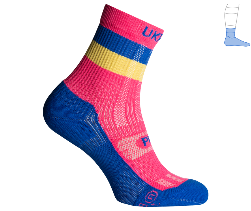 Компресійні шкарпетки захисні літні "ShortDry Ultra" синьо-рожеві S 36-39 3322394 фото
