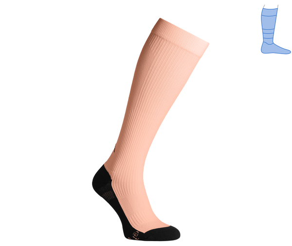 Compression protective summer knee socks "LongDry+" black and peach S 36-39 7322372 фото