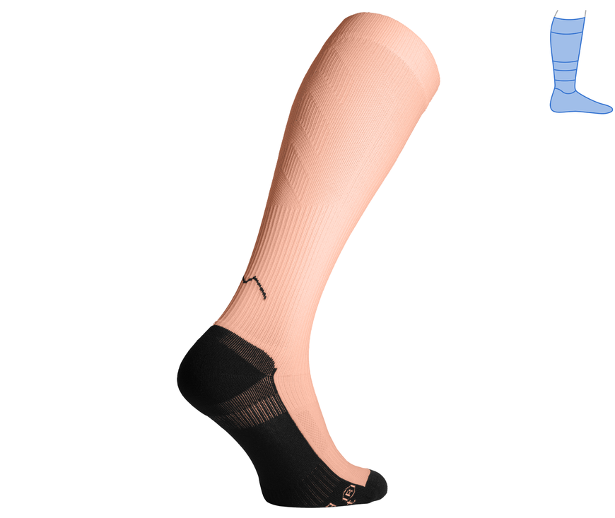 Compression protective summer knee socks "LongDry+" black and peach S 36-39 7322372 фото