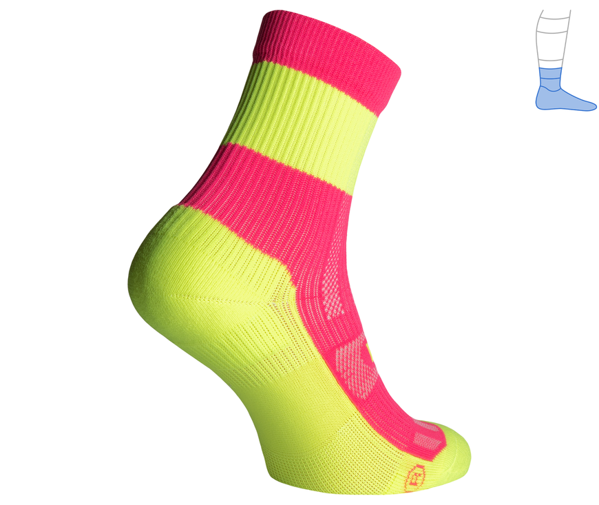 Protective summer compression socks "ShortDry Ultra" light green & pink M 40-43 3322496 фото