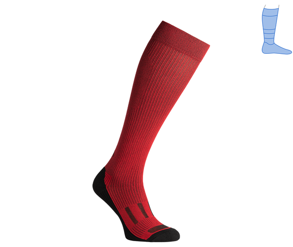 Compression protective summer knee socks "LongDry+" black and red S 36-39 7322331 фото