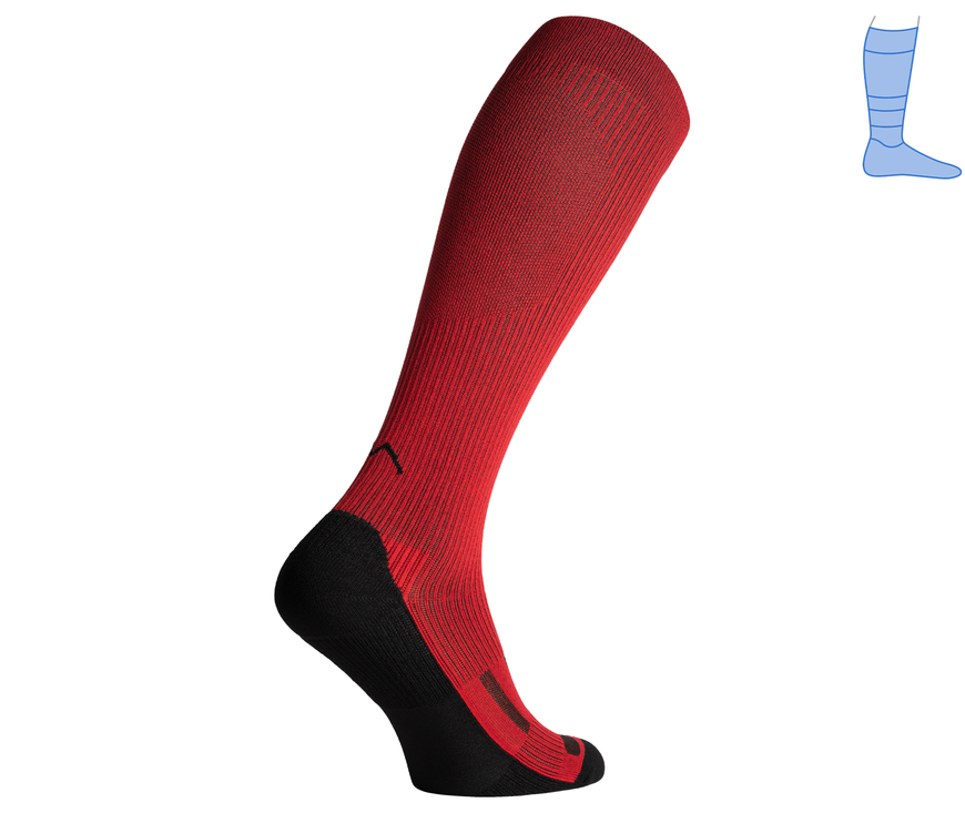 Compression protective summer knee socks "LongDry+" black and red S 36-39 7322331 фото