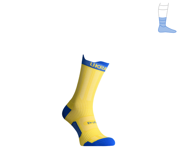 Protective summer compression socks "ShortDry PRO" blue & yellow M 40-43 4322491 фото