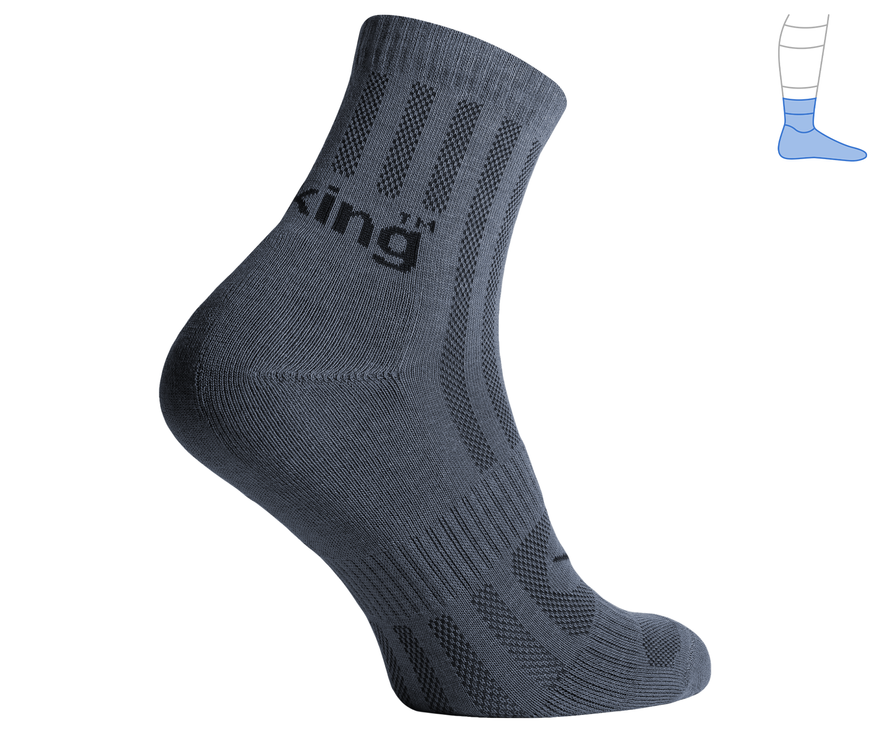 Трекінгові шкарпетки ShortLight літні темно-сірі M 40-43 3311416 фото