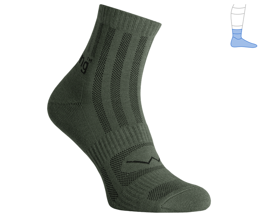 Trekking summer socks "ShortLight" green M 40-43 3311464 фото