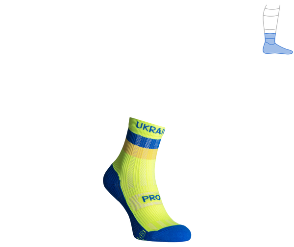 Protective summer compression socks "ShortDry Ultra" blue & light green M 40-43 3322462 фото