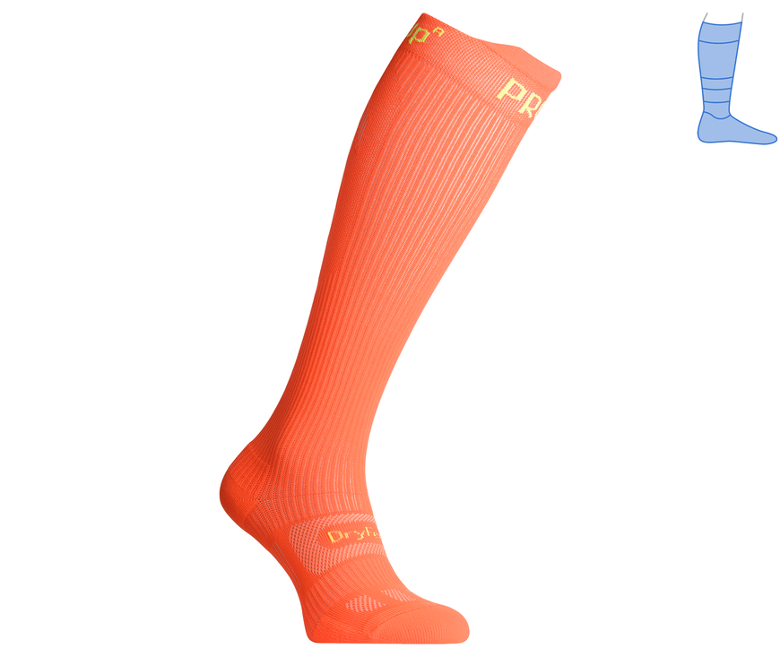 Compression protective summer knee socks "LongDry+ PRO" orange M 40-43 8322442 фото