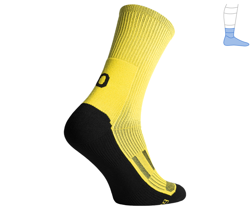 Demi-season protective compression socks "MidDry+" black & yellow S 36-39 4222352 фото