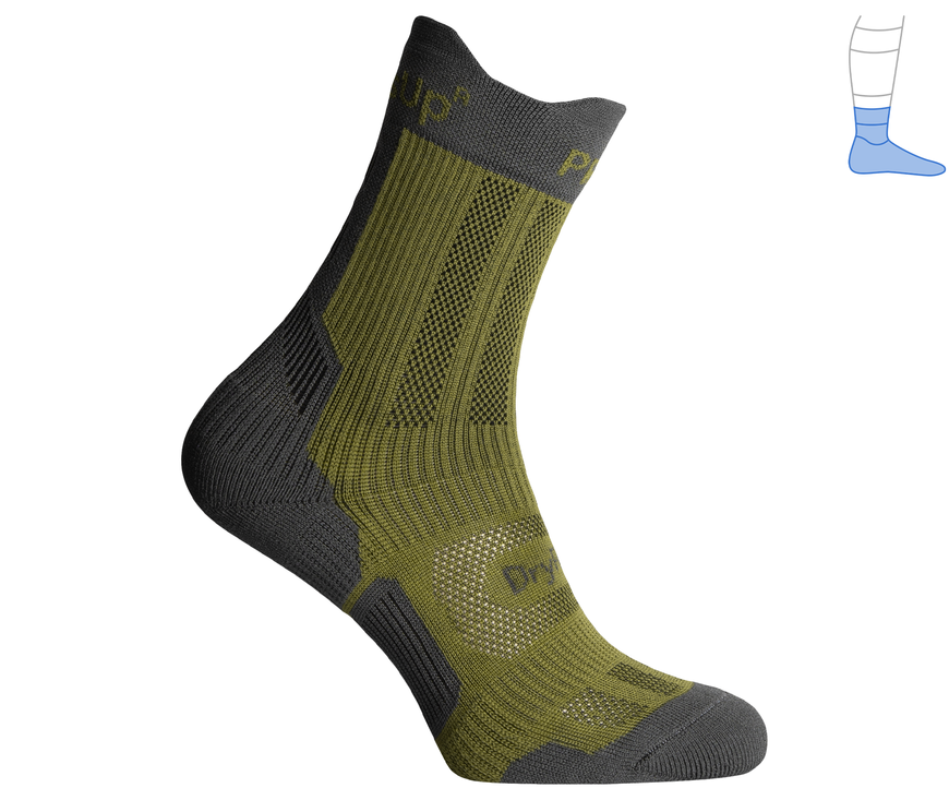 Компресійні шкарпетки захисні літні "ShortDry PRO" сіро-зелені S 36-39 3322397 фото