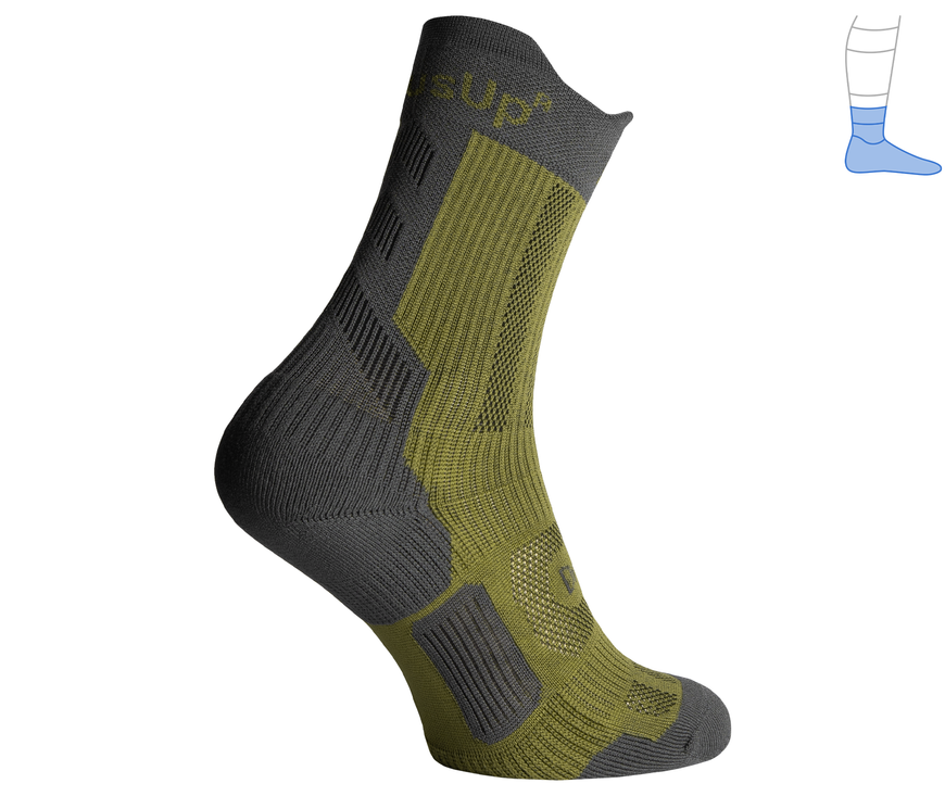 Protective summer compression socks "ShortDry PRO" gray & green M 40-43 3322497 фото
