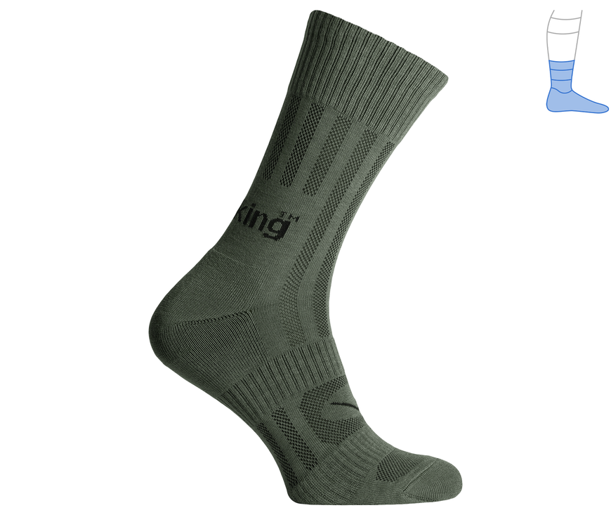 Trekking summer socks "MidLight" green M 40-43 4311464 фото