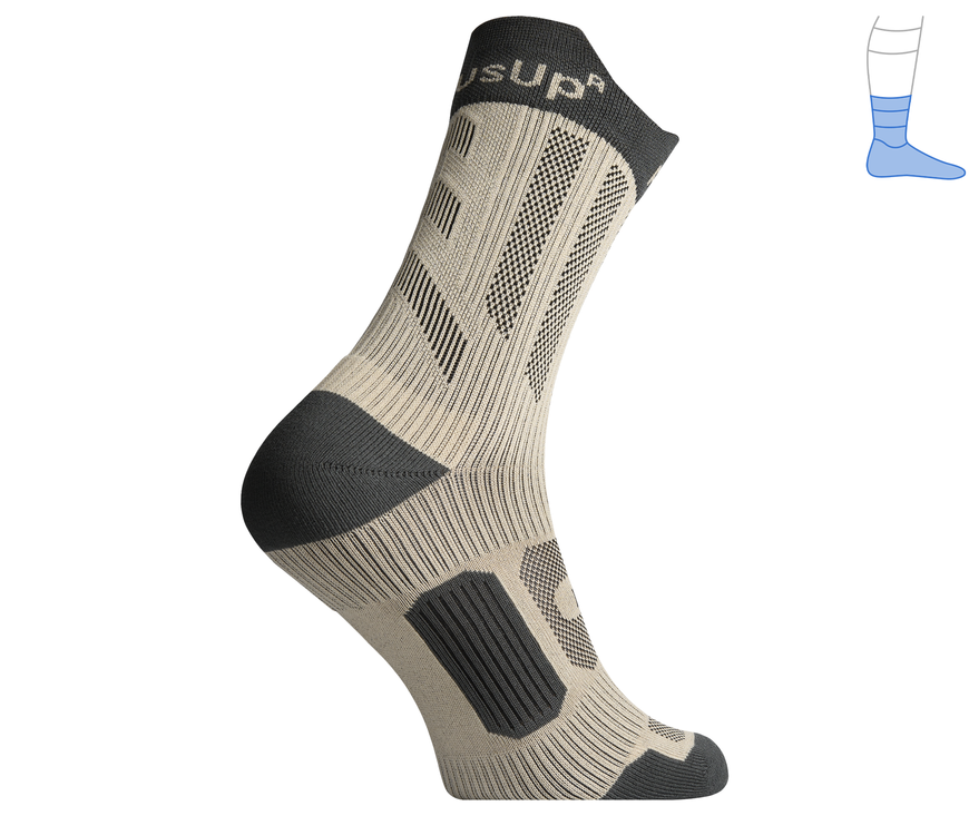 Protective summer compression socks "ShortDry PRO" gray & beige Coyote M 40-43 4322455 фото