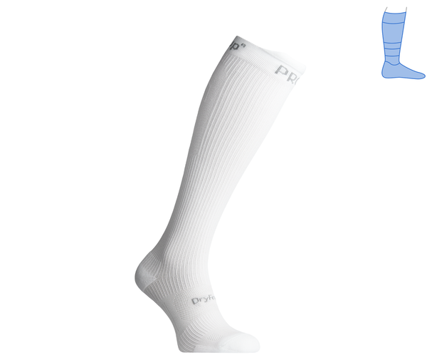 Compression protective summer knee socks "LongDry+ PRO" white M 40-43 8322420 фото