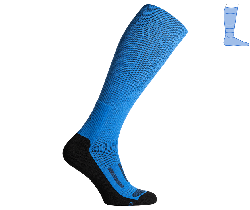 Compression protective knee socks "LongDry" demi-season black & blue L 44-47 7222584 фото